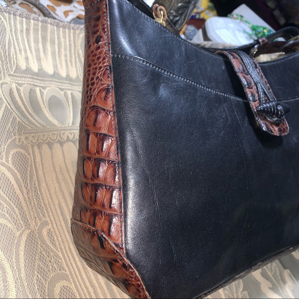 Brahmin Black w/Brown Croc Trim - Picture 5 of 17